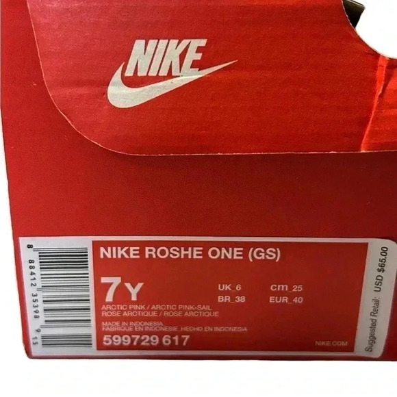 Nike Big Girls Roshe One Velvet Pink Finish Line Size 7 youth - Picture 8 of 9